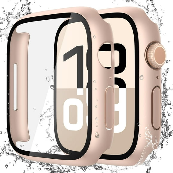 Funda rígida impermeable con cristal templado para Apple Watch 10 de 42 mm