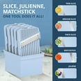 thumbnail image 3 of Emson Mandoline Slicer for Kitchen, All in 1 Mandolin Slicer for Food Works as Potato Slicer, Vegetable Slicer, Mandoline Food Slicer, French Fry Cutter with 5 Blades and Storage Container, Blue, 3 of 8