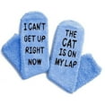 thumbnail image 5 of Onlysocks Funny Fuzzy Cat Socks, Soft Cozy Thick Winter Warm Slipper Socks for Cat Mom Dad Lovers Women Men, Cat Lover Gifts, Blue, 5 of 5