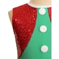 thumbnail image 5 of Haitryli Girls Christmas Santa Elf Dress Up Sleeveless Sequined Gymnastics Ballet Dance Leotards Unitard Green 8, 5 of 7
