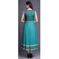 thumbnail image 4 of Bimba Turquoise Green2 Ikat Anarkali Dress For Women Indian Ethnic Printed Kurti Long Kurta Party Dress XX-Large, 4 of 6