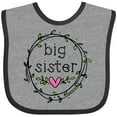thumbnail image 3 of Inktastic Big Sister Leaves, Circle, Heart Girls Baby Bib, 3 of 4