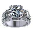 thumbnail image 3 of Sterling Silver Baguette Engagement Ring with a 9.00mm-2.50ct Round Center Stone-Sz 5.5, 3 of 7
