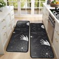 thumbnail image 4 of Kitchen Rugs Sets Of 2,Black White Gothic Hand Skull Pattern Anti Fatigue Kitchen Mat Rugs Non Slip Washable,Decorative Kitchen Floor Mats for Kitchen,Sink,Laundry,17"x47"+17"x47", 4 of 5