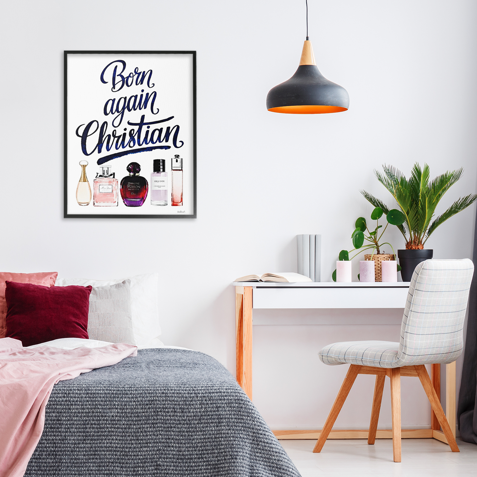 Born Again Christian Skincare Black Framed Giclee Art, design by Amanda Greenwood