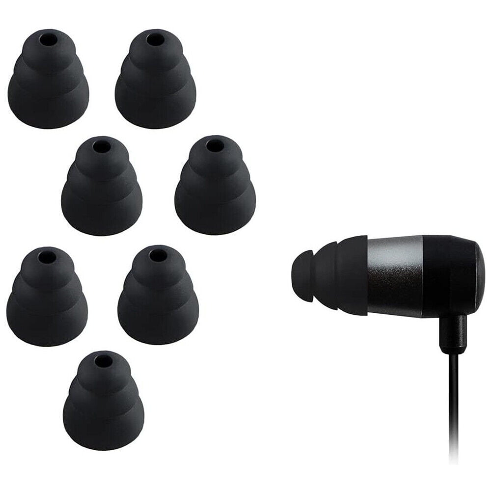 KKMOL Silicone Triple Flange Ear Tips Replacement Earbuds for inear Earphones 6 Pairs Black
