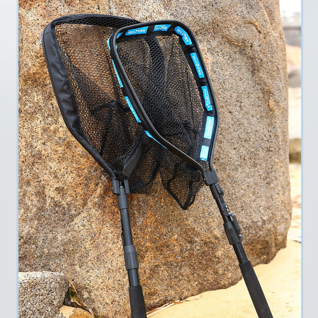 WINDLAND Fishing Net Landing Net, Aluminum Rod Handle EVA Grip Rubber Dip Fishing Net