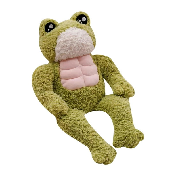 Bunblic Frog Plush Doll Realistic Snuggling Cuddly Muscle Frog Stuffed  Animal for Kids Toy Thanksgiving Birthday Gift New Year Gift 45cm