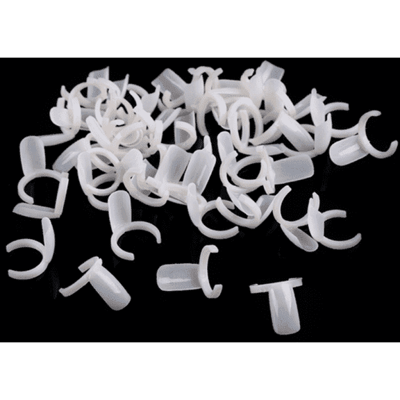 50 PCS Ring False Nail Art Tools Nail Polish Display Practice Tips Choose Natural/ Clear Jargod