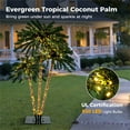 thumbnail image 4 of 3-Piece Pre-Lit Palm Tree Set, 4/5/6 FT Artificial Christmas Tree with 930 Warm White LED Lights and Metal Base, Tropical Xmas Tree for Home, Office, Holiday Decor, Green, 4 of 7