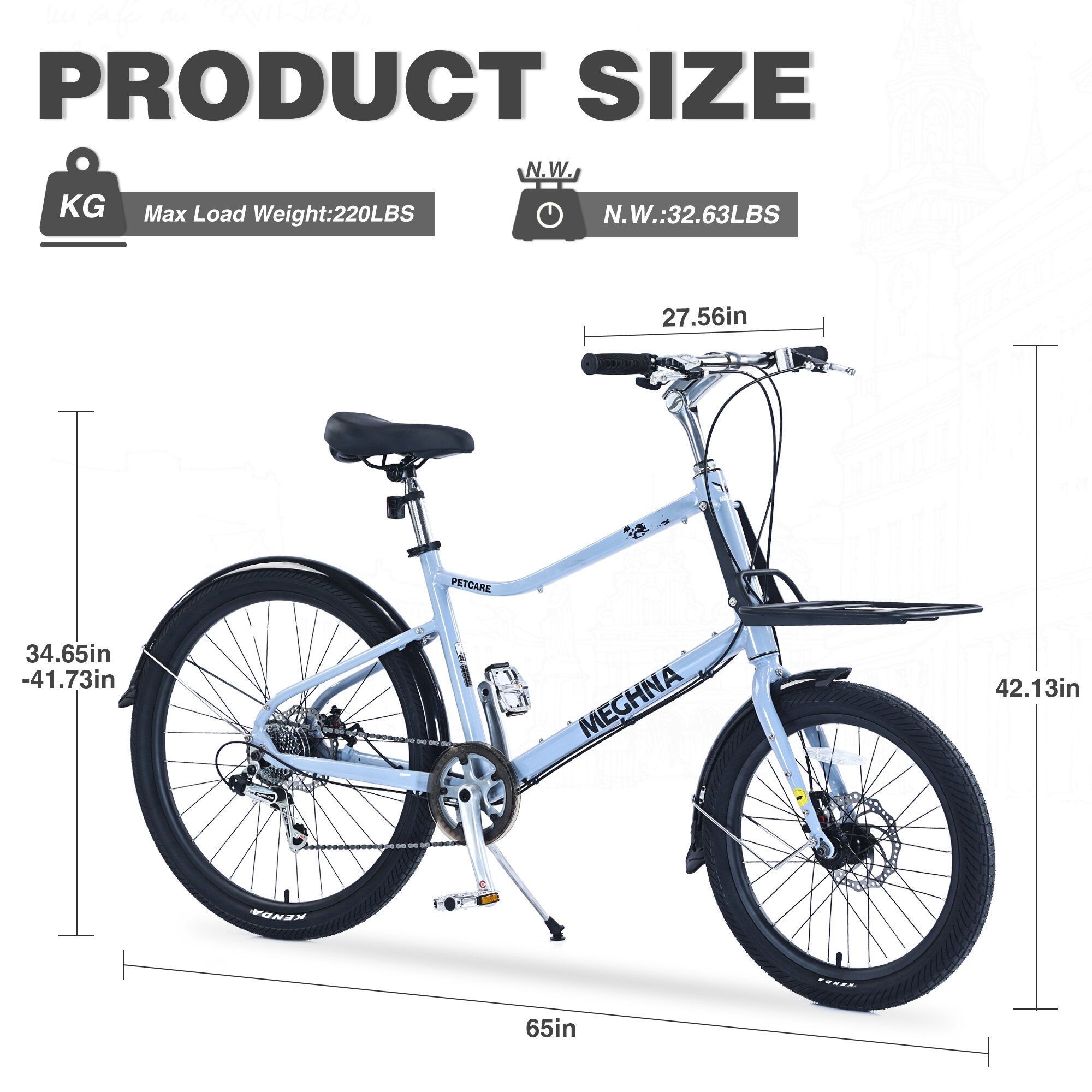 Mountain Bikes 7 Speed, Aluminum Alloy Frame, Multiple Colors 26 Inch Bike,Cargo Bike for Women and Men,Hybrid Bikes