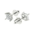 thumbnail image 2 of 14K Solid Gold Screw Back Stud Earrings for Women | 1.5 cttw Princess Cut Moissanite | White Gold, 2 of 5
