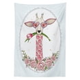 thumbnail image 3 of Ambesonne Valentine Tablecloth Rectangular Table Cover, Hipster Giraffe, 60"x90", Pale Blue Pale Pink, 3 of 4
