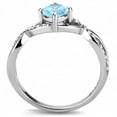 thumbnail image 3 of Womans Silver Aquamarine Ring High polished (no plating) 316L Stainless Steel Ring with AAA Grade CZ in Sea Blue DA117, 3 of 5
