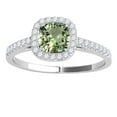 thumbnail image 2 of Aonejewelry 1.20 Ct. Ttw Cushion Shape Green Amethyst Bridal Set In 10k White Gold, 2 of 4