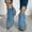 Blue, variant on JUSLIO Winter Boots for Women Chunky Heel Boots Pointed Toe Mid Calf Boots Martin Solid Color Zipper Womens Boots