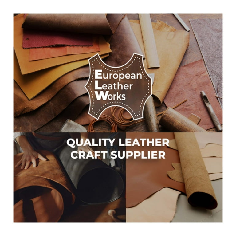 European Leather Work 5-6 oz. (2-2.4mm) Thickness Oil Tanned Scraps Size:  10 LB - Bourbon Brown Cowhide Full Grain Leather for Accessories, Jewelry