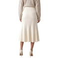 thumbnail image 3 of INSPIRE CHIC Womens Maxi Skirt Ribbed Knit Fishtail Elastic Waistd Bodycon Stretchy Soft Elegant Fall Winter Sweater Skirts Small Apricot, 3 of 6