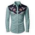thumbnail image 3 of FYDUU Boy's Western Cowboy Shirt Printed Long Sleeve Shirts Vintage Casual Button Down Dress Shirts Festival Tops For Kids Regular Fit Blouses 8-9 Years, 3 of 3