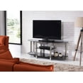 thumbnail image 2 of Hodedah TV Stand with Glass Shelves for TVs up to 42", Black, 2 of 2