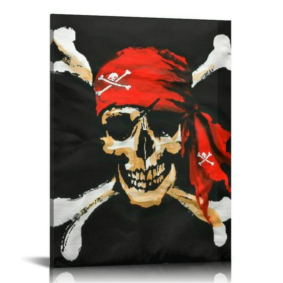 BCIIG Skull Crossbones Fine Art Aesthetic Poster & Print Wall Painting for Living Room Bedroom Home Office Decor 12x16 in