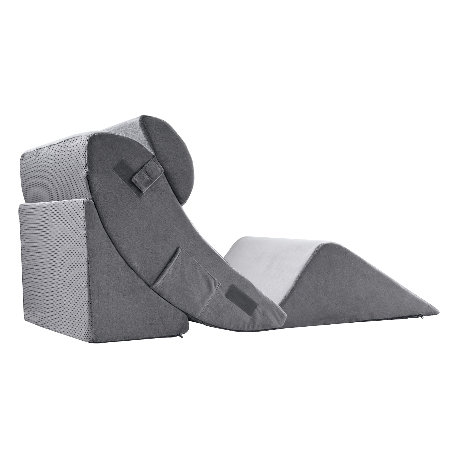 KFFKFF Sleep-Enhancing Pillow, Set of 4 Adjustable Therapeutic Bed Wedges, Aids Leg, Neck, Shoulder Support, Post-Operative Comfort Pillow for Back Discomfort, Digestive Issues, Snoring Mitigation