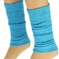 thumbnail image 6 of Cotton Leg Warmers for Women Turquoise 1 Pair Knitted Retro, 6 of 8