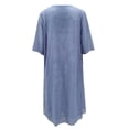 thumbnail image 4 of CAICJ98 Fall Dresses for Women 2023 Dresses for Women 2023 Casual,Womens Plus Size V Neck Short Sleeve Midi Wedding Guest Party Casual Dresses Light Blue,XL, 4 of 5