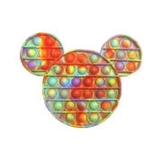 JAJSUPPLIES Tie Dye Push Rainbow Pop It Mickey Waffle Fidget Bubble Popper Stress Reliever Autism Sensory ASMR Multicolor