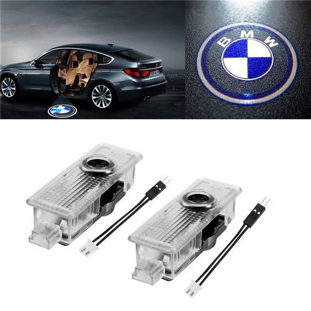 Proyector LED inalámbrico para coche, lámpara de bienvenida con logotipo de BMW, 2 uds.
