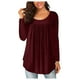 thumbnail image 1 of Mujeres Casual Color Sólido Manga Larga Cuello Redondo Básico Cómodo Túnica Blusa Camisetas Fridja  hj2137, 1 of 7