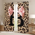 thumbnail image 2 of Erosebridal Pink Coquette Bow Black Out Curtains For Kids,Cheetah Print Letter B Monogrammed Curtains Pack of 2 (42x63 Each), 2 of 7