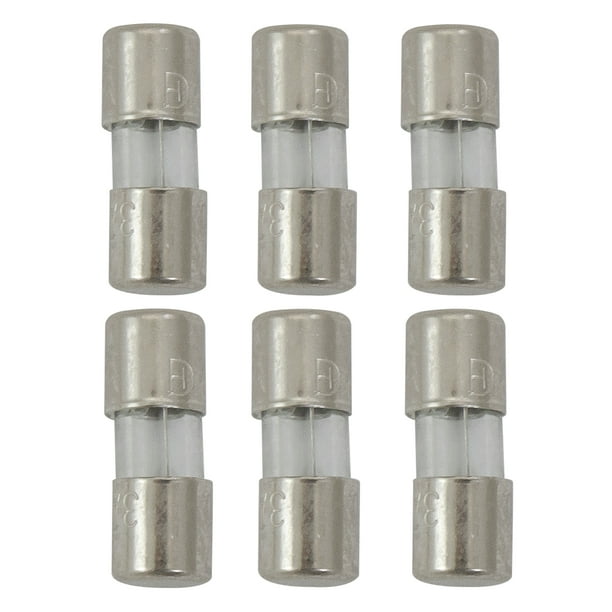 Pack of 6 Replacement Fuses for Mini Christmas Lights, 3 Amps