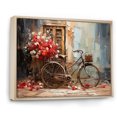 thumbnail image 2 of Designart "Scarlet Trek Blooming Journey" Bicycle Floater Framed Wall Art Living Room, 2 of 5