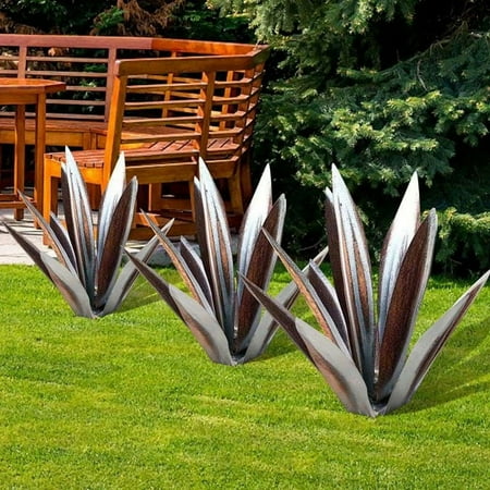 Tequila Rustic Sculpture DIY Metal Agave Plant Rustic Hand Painted Agave Garden Yard Art Decoration 55CM