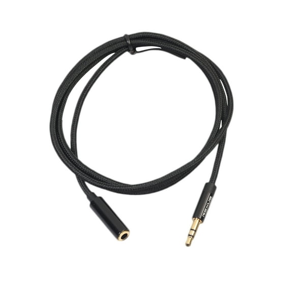 3.5mm 1 Meter Stereo Male to Female Headphone Extension Cable Black