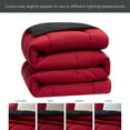 thumbnail image 6 of Nestl Queen Comforter Set, 3 Piece Bed in a Bag, Reversible Down Alternative Bedding Set, Burgundy & Black, 6 of 11