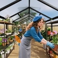 thumbnail image 5 of Senfot 6 x 10ft Walk-in Greenhouse Heavy-Duty Aluminum Frame Polycarbonate Panels Easy Assembly Roof Vent Ground Anchors Sliding Lockable Door for Backyard Black, 5 of 8