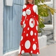 thumbnail image 3 of red and white polka dot pattern Long Dress birthday dress for women elegant party dress for women, 3 of 4