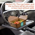 thumbnail image 6 of Trobo Steering Wheel Tray, Car Desk For Writing, Laptop, Tablet, iPad Or Notebook With Pen Slot, Food Eating Table With Cup Holder, Hooks On Most Vehicle Steering Wheels, Car Accessories For Travelers, 6 of 7