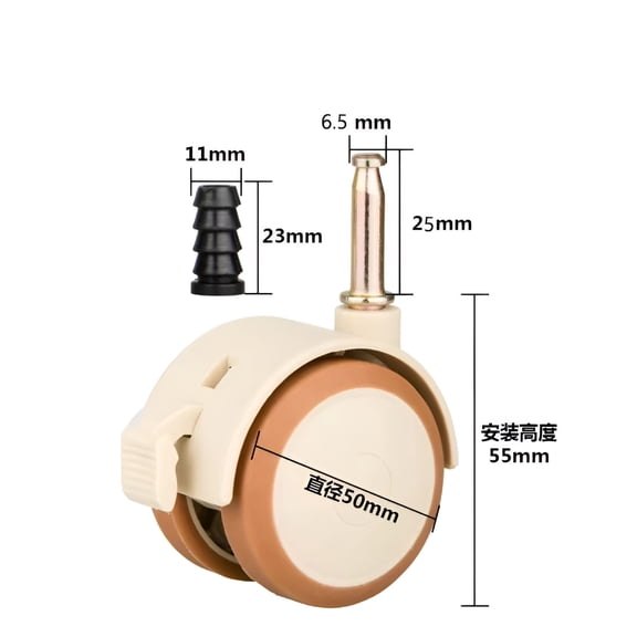 XIBUFE 2026 New 4Pcs Swivel Crib Casters Wheels Silent Furniture Casters Baby Cot Wheel Accessories Chair Rubber Wheel for Cabinet Bookcase Computer Desk