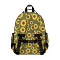 thumbnail image 2 of Sunflower Green Pattern Cute School Backpack Bag for School with Padded Back and Adjustable Shoulder Straps 15.25"x11.5"x5.25", 2 of 3