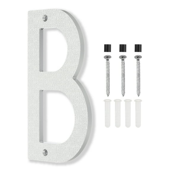 8 Inch House Numbers, House Address Numbers Sign Large Floating House Numbers Modern House Numbers with Screws for Outside Door Wall Street, Silver, B