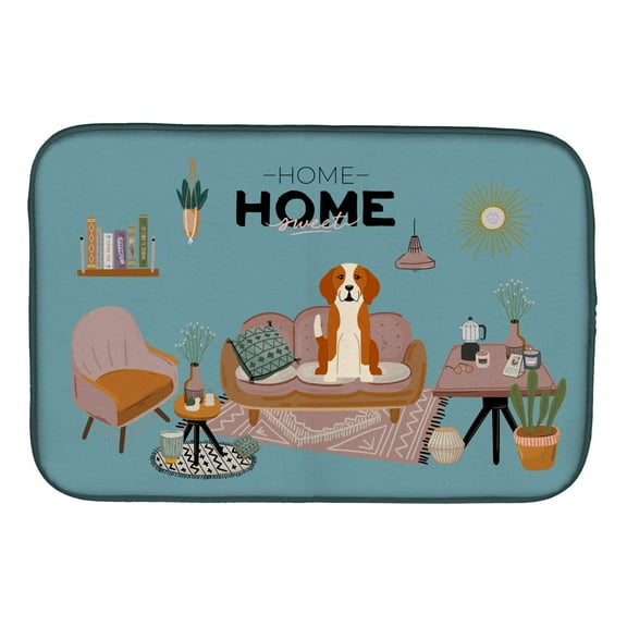 Caroline's Treasures CK7955DDM English Foxhound Sweet Home Dish Drying Mat, 14 x 21", multicolor