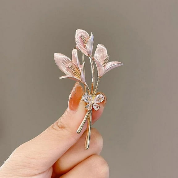 Crystal Flower Brooch Lapel Pin Rhinestone Jewelry Female Wedding Pins Large Brooches For Women Corsage Clothing Accessories