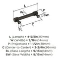 thumbnail image 5 of Amerock Farewind 3-3/4 inch (96mm) Center-to-Center Oil-Rubbed Bronze Cabinet Pull, 5 of 6