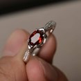 thumbnail image 2 of HeartsAndYou 0.8ct Oval Cut Natural Red Garnet Ring 14k SOLID White Gold & Moissanite Accent, 2 of 9