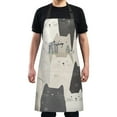 thumbnail image 4 of Yayeee Chief Kitchen Apron with Pockets for Cooking Water Resistant Unisex Adjustable Neck Strap, White Cute Cats, 4 of 7