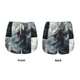 thumbnail image 3 of Balery Cloud White Dragon Pattern Women's Running Shorts with Liner 2 Pockets Elastic Workout Athletic Gym Yoga Shorts-Medium, 3 of 7