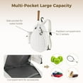 thumbnail image 3 of Multi-pocket Tennis Bag, Tennis Backpack for 2 Rackets, Quilted Crossbody Sling Bag, Waterproof Tennis Sling Backpack for Women and Men, Sports Pickleball Bag, 3 of 5